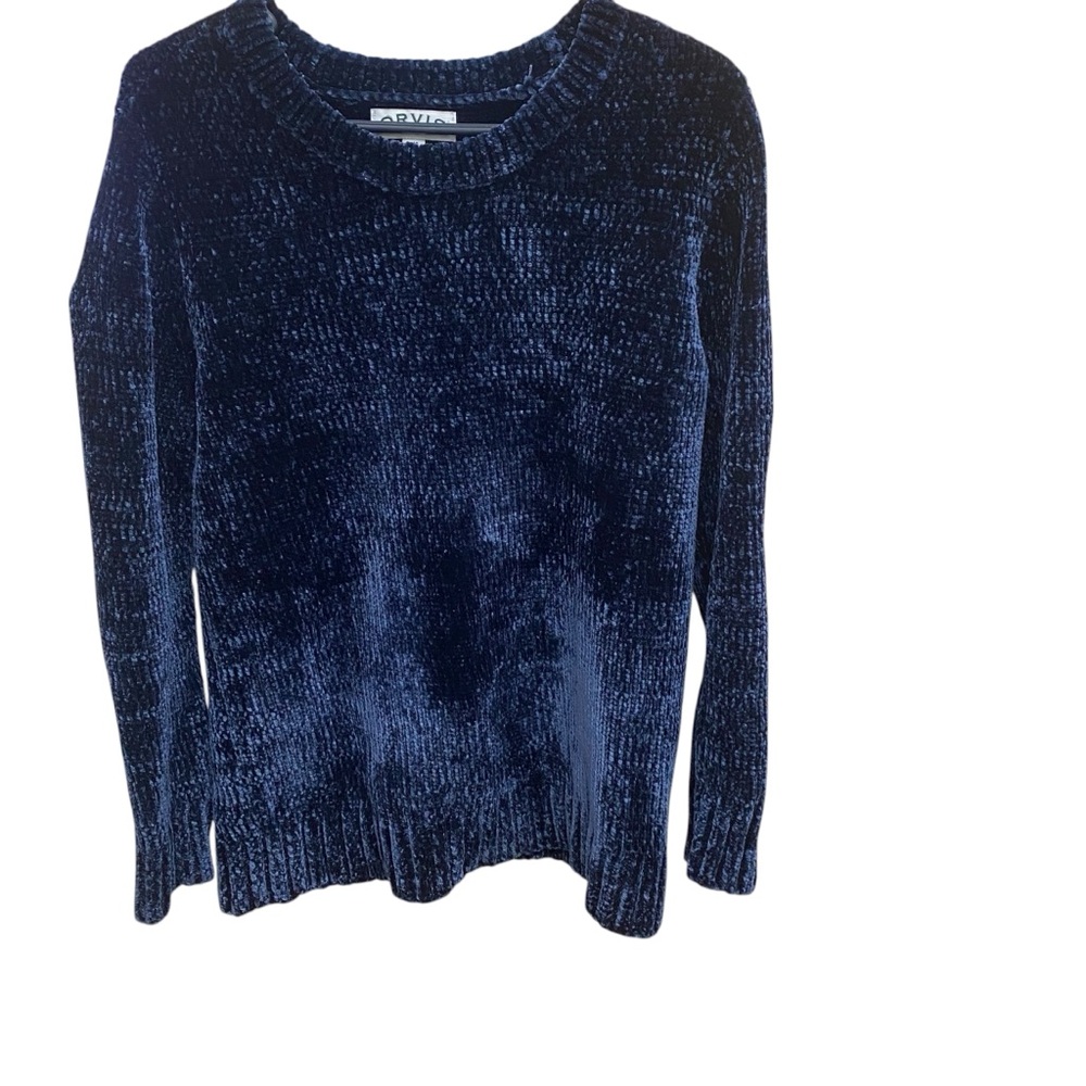 Orvis‎ Women's Chenille Pacific Blue Crew Neck Pullover Sweater